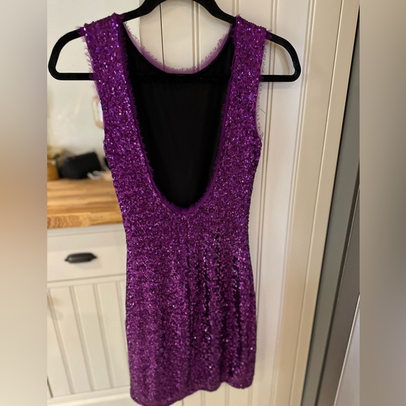 Purple Sequin Cocktail Dress - Picture 3 of 3
